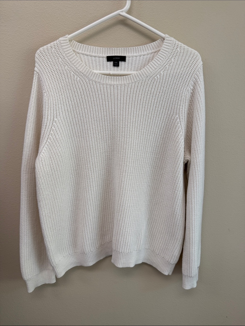 J. Crew Off-White Crewneck Knit Sweater